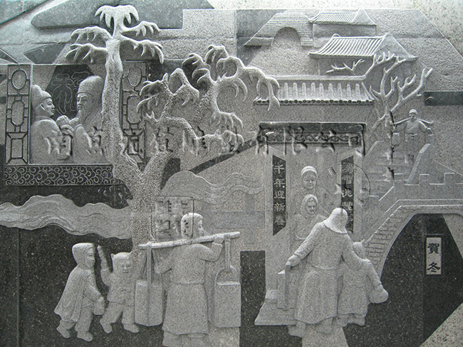 南京地铁钟灵街站石材浮雕