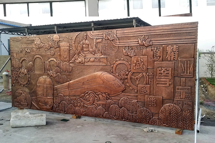 南京校园锻铜浮雕案例