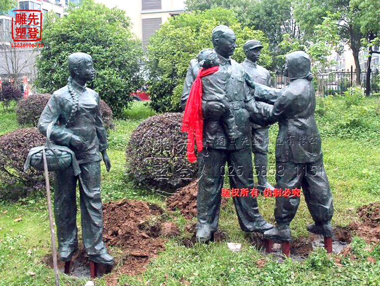 红色人物铸铜雕塑案例 战争红军人物雕塑系列